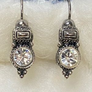 Vintage Premier Designs Silver & Crystal earrings